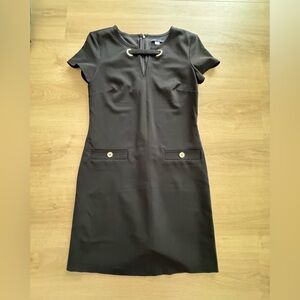 Tommy Hilfiger Black Short-Sleeve Mini Sheath Dress (Size 4)